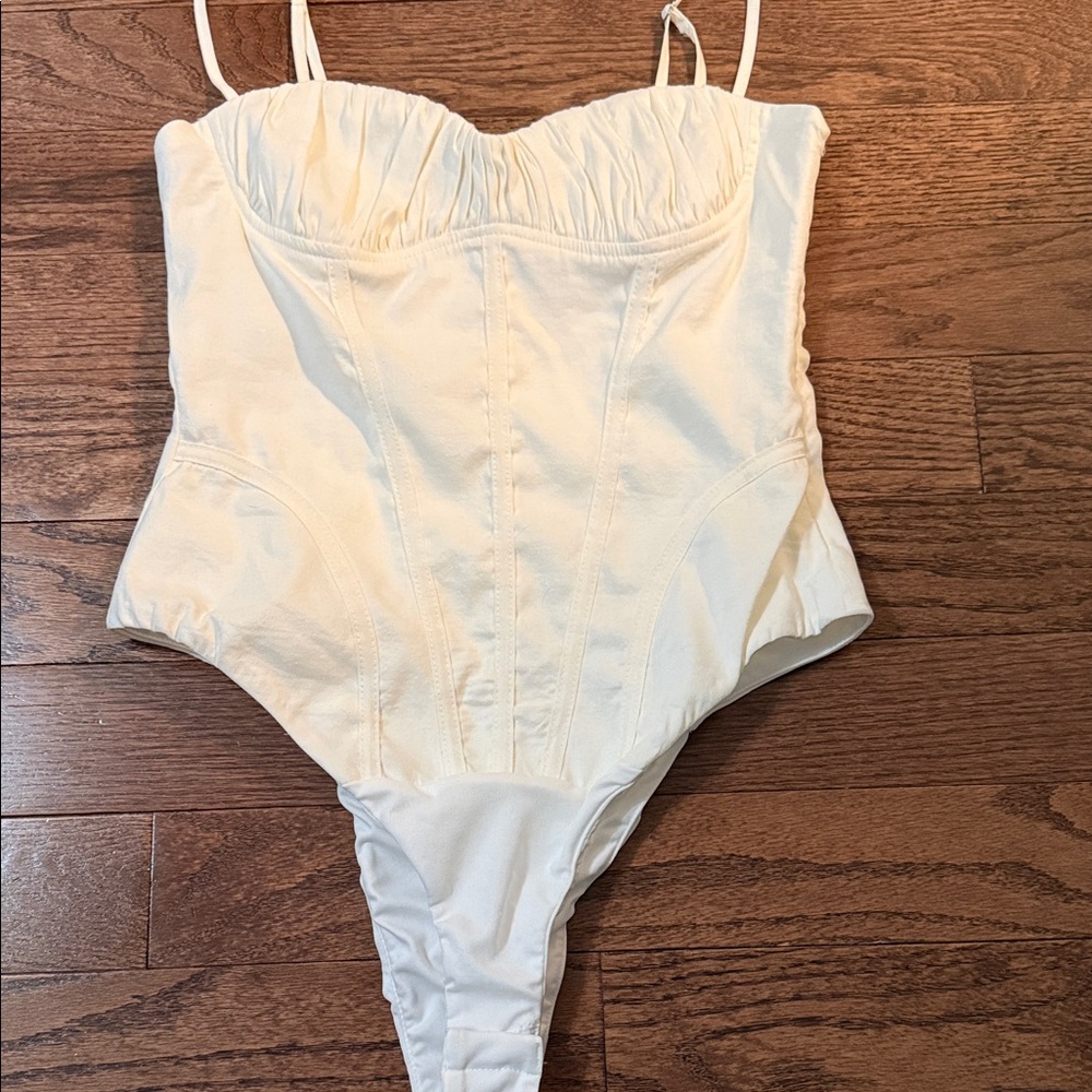 Zara White Top with Black Label